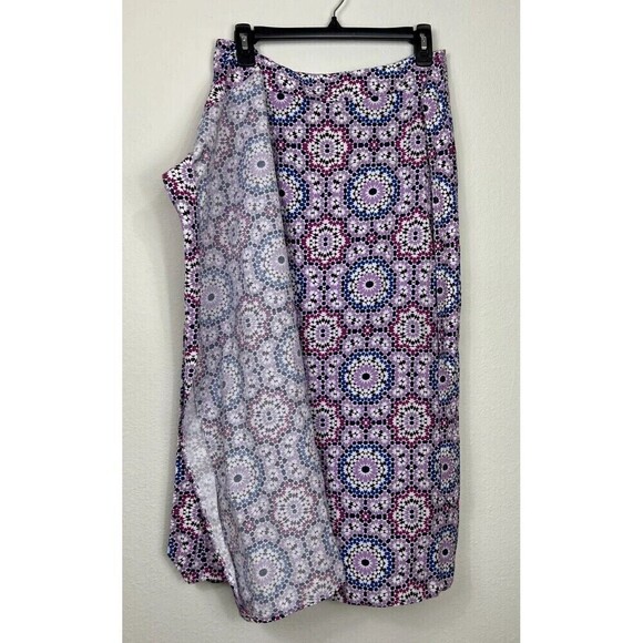 Ann Taylor LOFT Geometric Midi Linen Blend Wrap Skirt Size 4 - Picture 11 of 13
